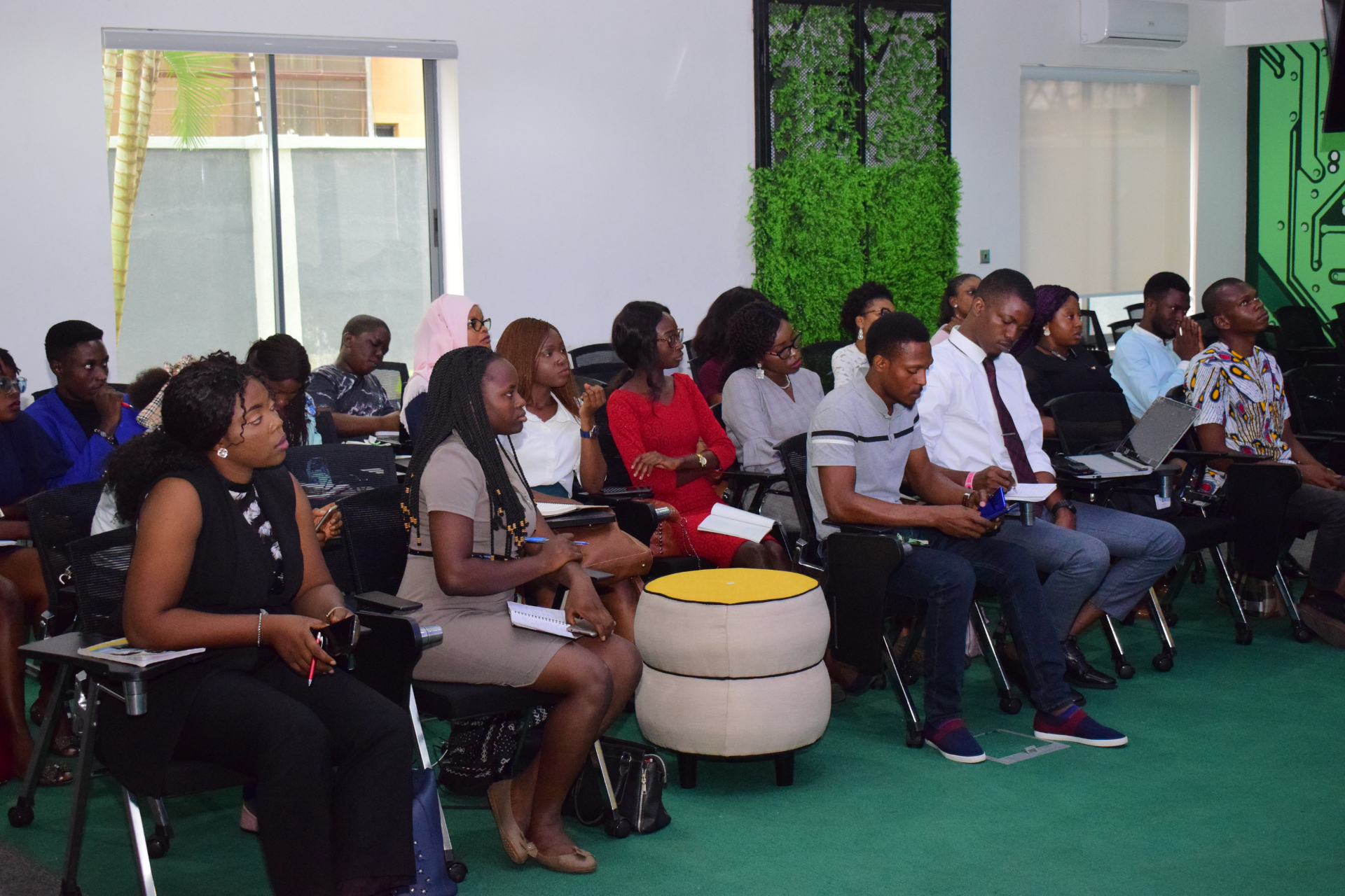 Participants at a community digital literacy session