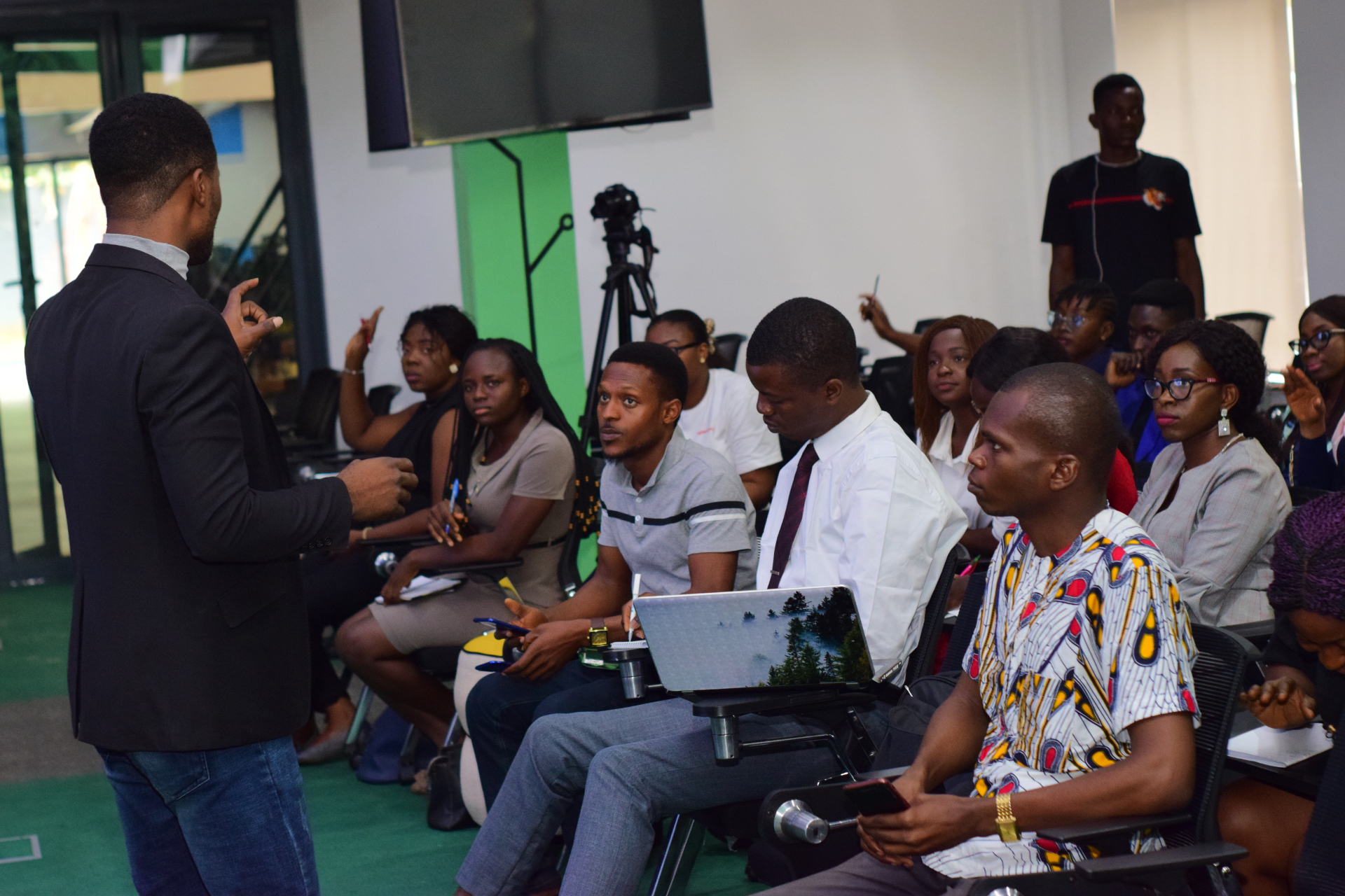 Citizens engaged in a community discussion and civic learning session.