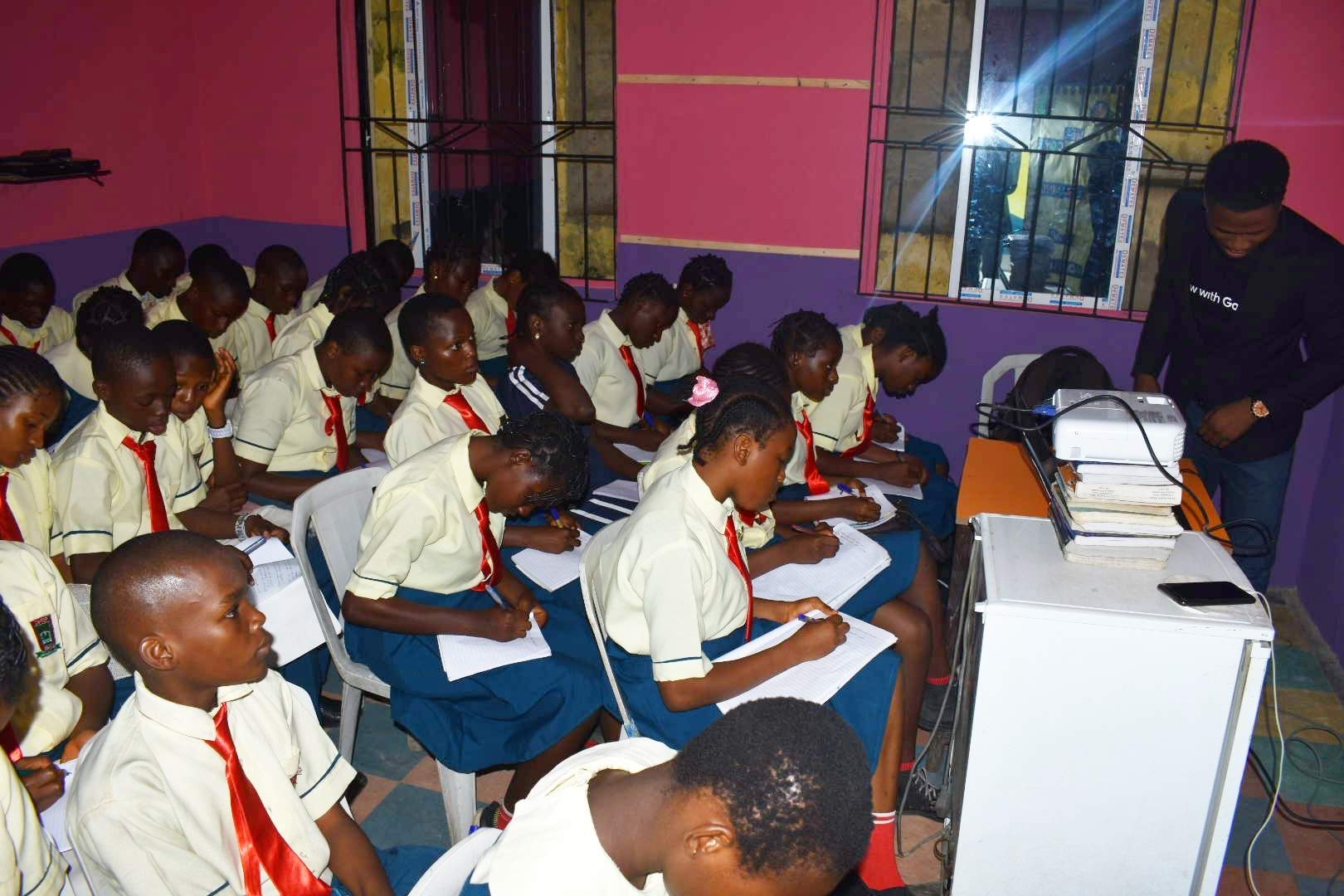 A secondary school classroom during a CSC civic literacy session.